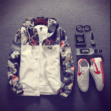 Load image into Gallery viewer, Floral Bomber Jacket Men Hip Hop Slim Fit Flowers Pilot Bomber Jacket Coat Men's Hooded Jackets Plus Size 4XL ,