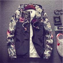 Load image into Gallery viewer, Floral Bomber Jacket Men Hip Hop Slim Fit Flowers Pilot Bomber Jacket Coat Men's Hooded Jackets Plus Size 4XL ,