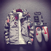Load image into Gallery viewer, Floral Bomber Jacket Men Hip Hop Slim Fit Flowers Pilot Bomber Jacket Coat Men's Hooded Jackets Plus Size 4XL ,