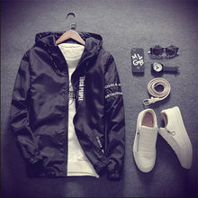 Load image into Gallery viewer, 2019 New Men Thin White Jacket Hooded Comfortable Yong Men Boy Casual Coat Student Windbreaker Jacket Plus Size