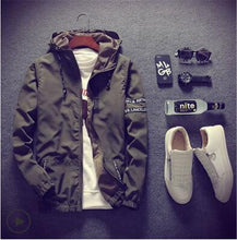 Load image into Gallery viewer, 2019 New Men Thin White Jacket Hooded Comfortable Yong Men Boy Casual Coat Student Windbreaker Jacket Plus Size