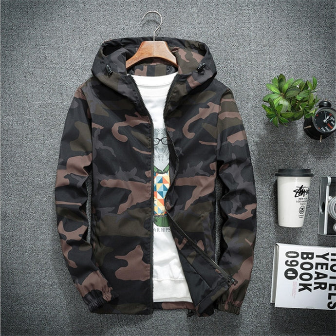 Spring Autumn Men's Hooded Jackets Camouflage Military Coats Casual Zipper Male Windbreaker Men Brand Clothing